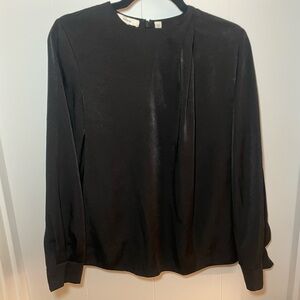 Vince Black Long Sleeve Top with Tassle Size 2